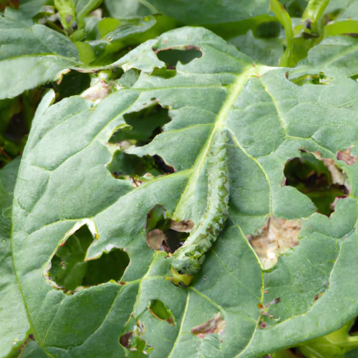 Management of Leaf Eating Caterpillar in Spinach
