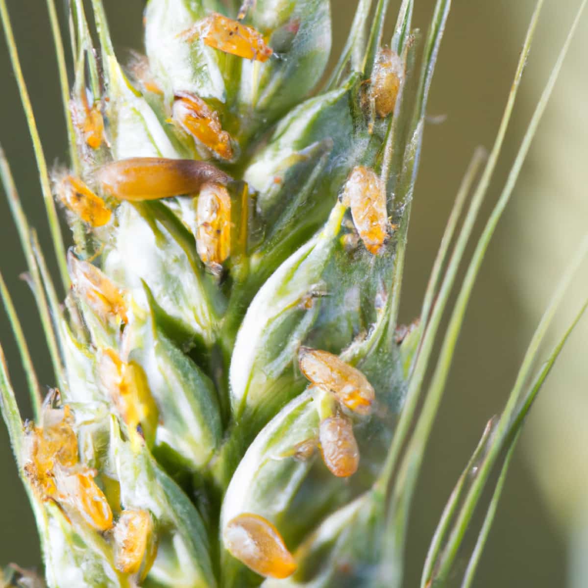 Aphids on Wheat Plant